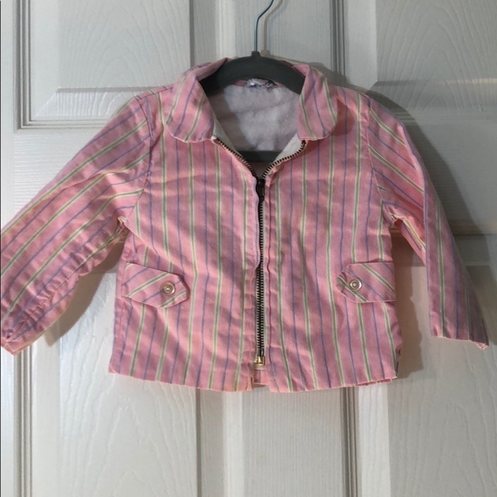 Pink Striped Jacket - 12 Month Girl
